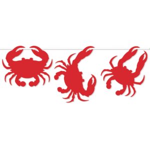 Beistle 2 Piece Crab Decorations Banners For Luau Theme Nautical Beach Décor Under The Sea Party Supplies