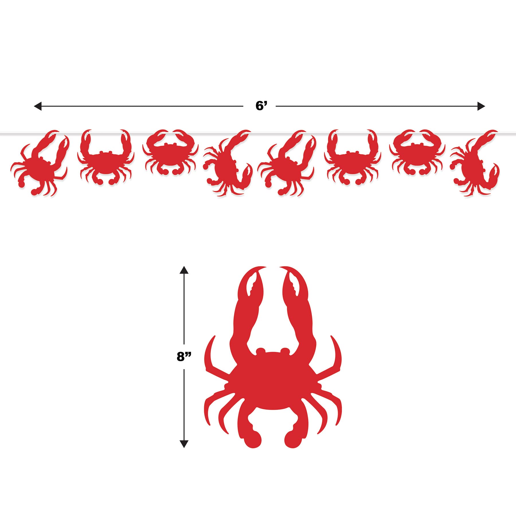 Beistle 2 Piece Crab Decorations Banners For Luau Theme Nautical Beach Décor Under The Sea Party Supplies