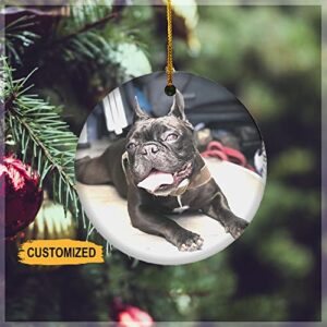 Custom Christmas Ornament, Personalized and Customizable Ornament Decorate The Christmas tree, Add Any Photo, Logo, Name, or Text, Pearlized Color Design Your Own Ornament - Circle Ornament