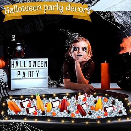 Leyndo 28 Pcs Halloween Inflatable Cooler Set, 52 Inch Coffin Buffet Coolers, Ice Serving Bar Halloween Rubber Ducks with LED Light Strings for Beach Pool Party Barbecue Picnic Halloween Decor Favors