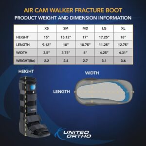 United Ortho USA14107 Air Cam Walker Fracture Boot, Large, Black