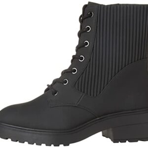 Amazon Essentials Women's Rubberized Combat Boot with Chunky Outsole, Black, 7