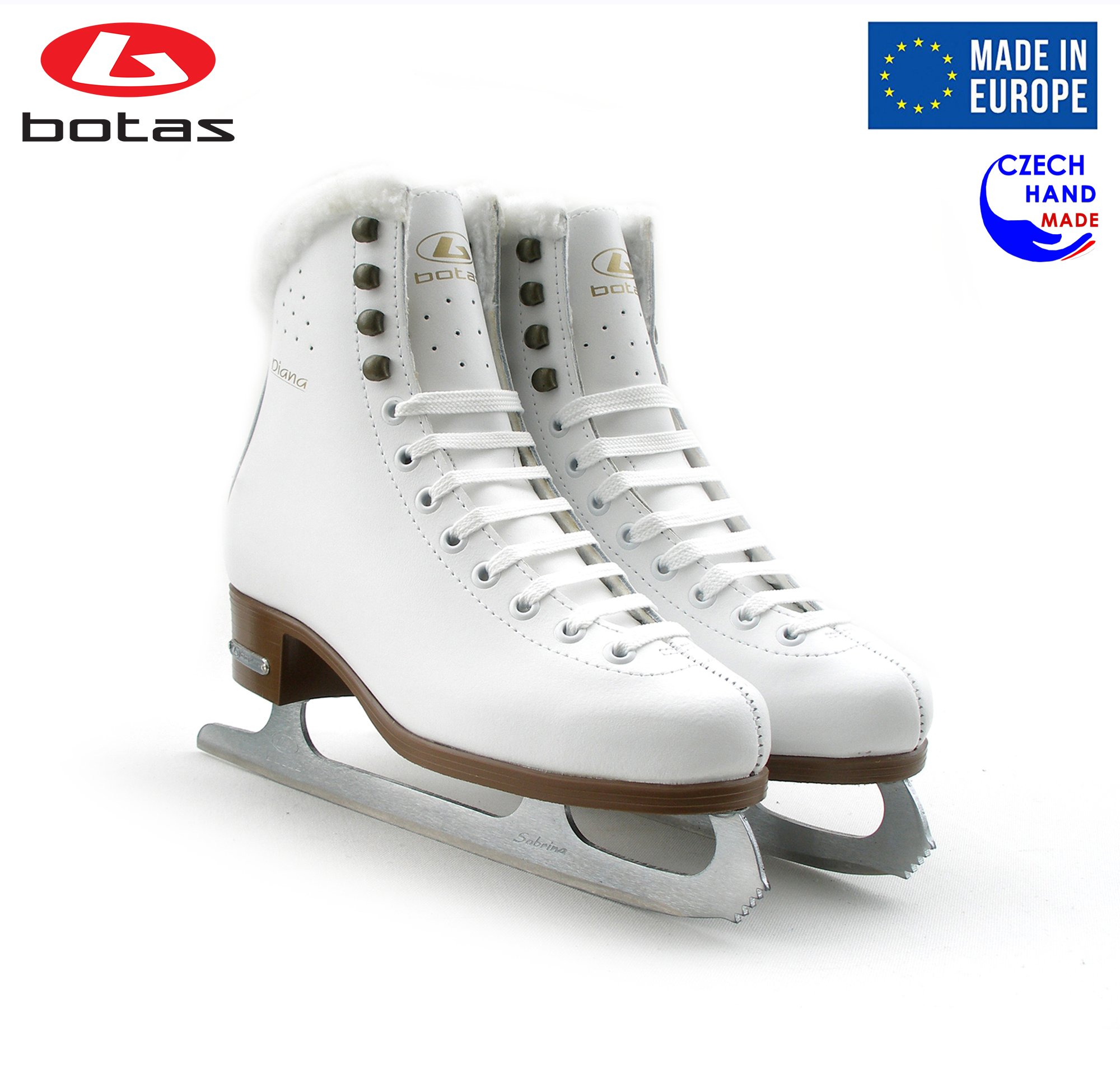 Botas - model: DIANA/Figure Ice Skates for Women, Girls/Color: White, Size: Adult 5.5