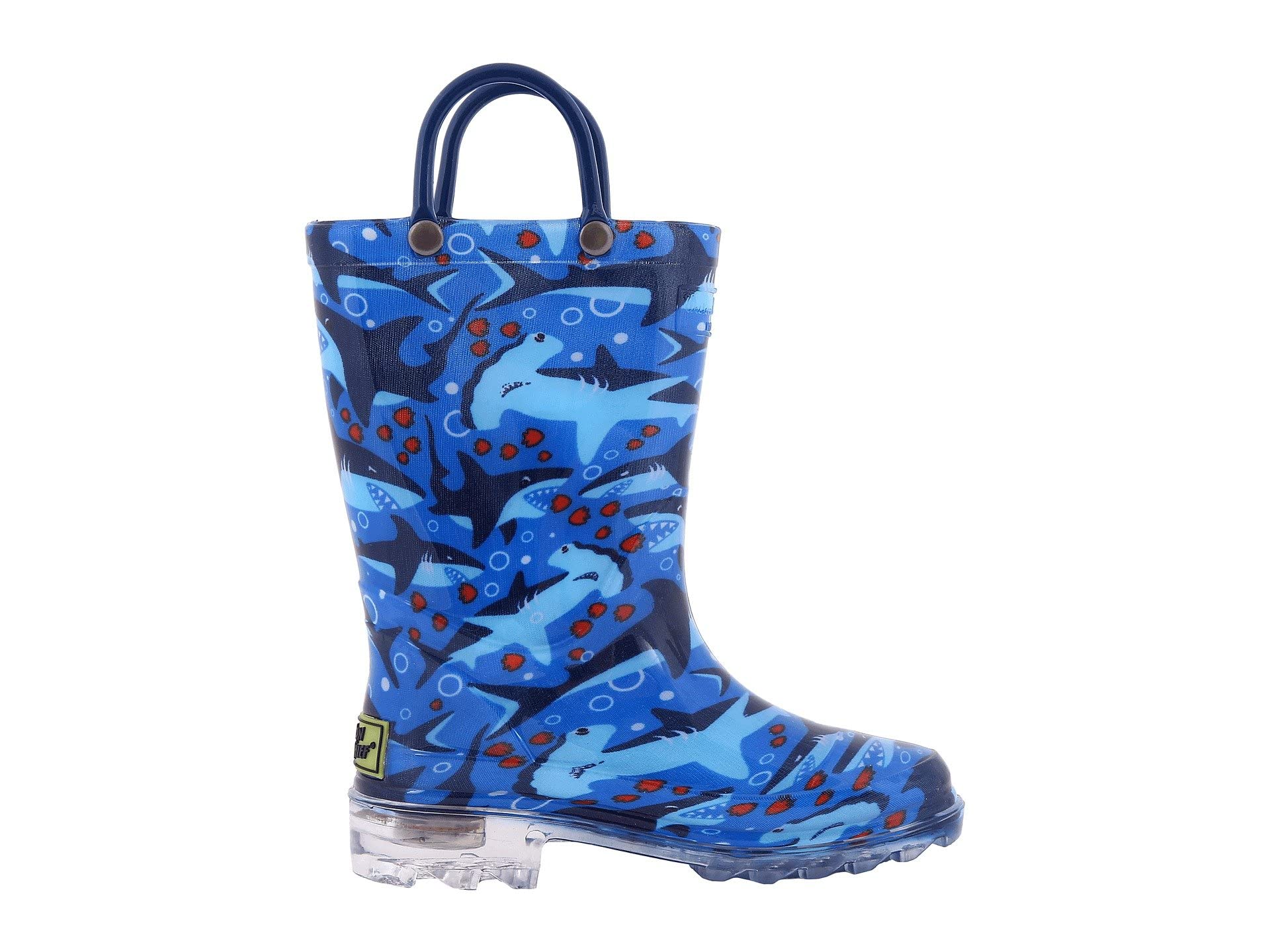 Western Chief Kids Light-Up Waterproof Rain Boot, Blue 8 M US Toddler