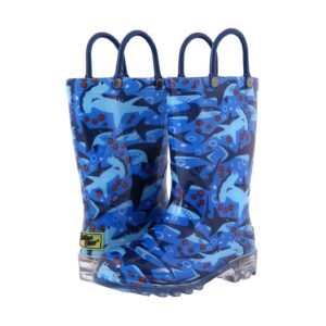 Western Chief Kids Light-Up Waterproof Rain Boot, Blue 8 M US Toddler