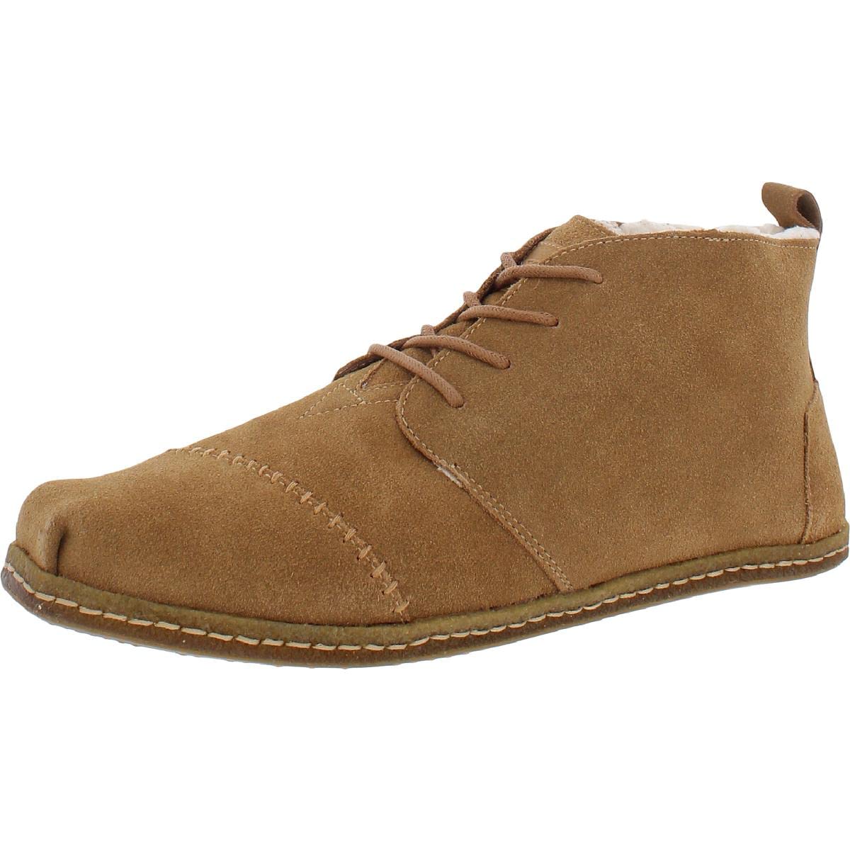 Toms Bota Toffee Suede with Faux Shearling 10