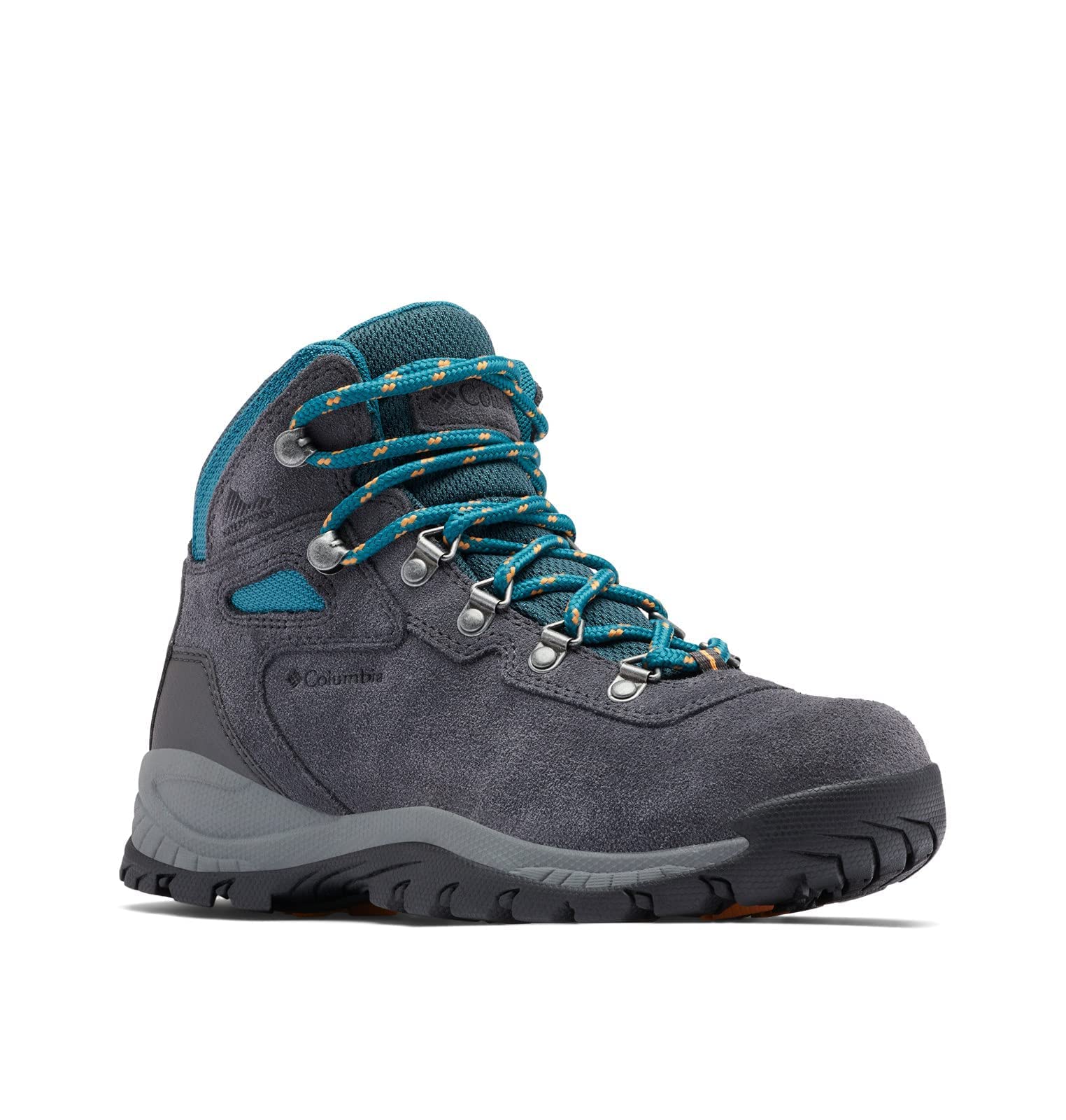 Columbia Women's Newton Ridge Plus Waterproof Amped, Shark/River Blue, 8.5