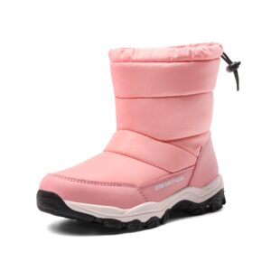 dream pairs boys girls snow boots slip resistant lightweight mid calf kids winter shoes sdsb2224k size 4 big kid pink