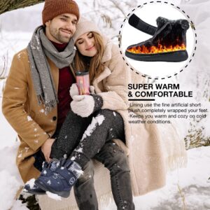 Women Snow Boots Winter Shoes with Fur Lined Warm Slip On Boots for Women Waterproof Booties Comfortable Outdoor Anti Slip Shoes