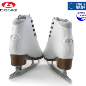 BOTAS - model: CINDY/Made in Europe (Czech Republic) / Figure Ice Skates for Women, Girls/Leather/Str. Cuff/White, Size: Adult 8