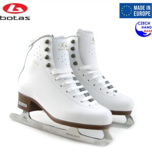 BOTAS - model: CINDY/Made in Europe (Czech Republic) / Figure Ice Skates for Women, Girls/Leather/Str. Cuff/White, Size: Adult 8