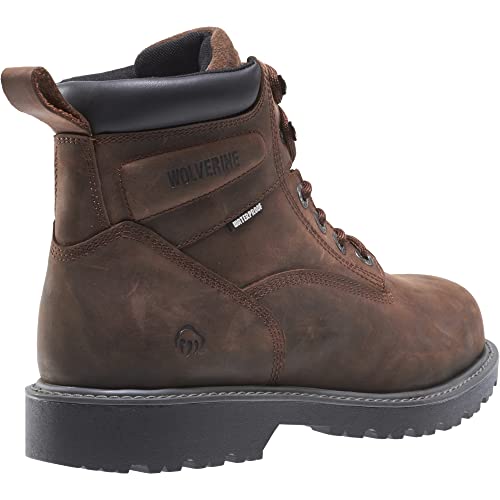 Wolverine Men's Floorhand Waterproof Steeltoe 6" Work Boot, Dark Brown, 9.5M