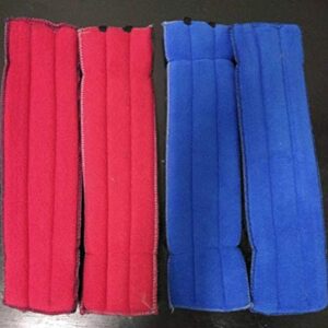 A.D.P. Rooster Booster Protection Fighting Rooster Gamefowl Protective Chicken Supplies Poultry Chickens Mitt Safety, Botas para GALLOS BREEDING, 2 Pairs Blue & Red Fabric Handmade Leg Protect Care