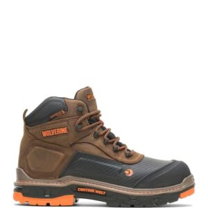 Wolverine men's Overpass 6" Mid Composite Toe Waterproof Work Boot, Summer Brown, 9.5