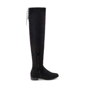 DREAM PAIRS Women's Uplace Black Suede Over The Knee Thigh High Winter Boots Size 8 M US