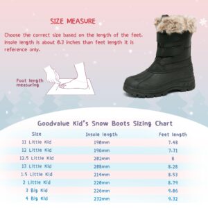 Kids Snow Boots Boys Girls Mid Calf Winter Boots Anti-Slip Outdoor Warm Boots With Fur Lined（/Little Kid/Big Kid）