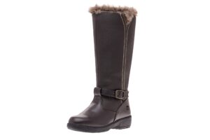 totes womens boot, esther knee high snow boot available in medium and wide width calf, brown, 9 us