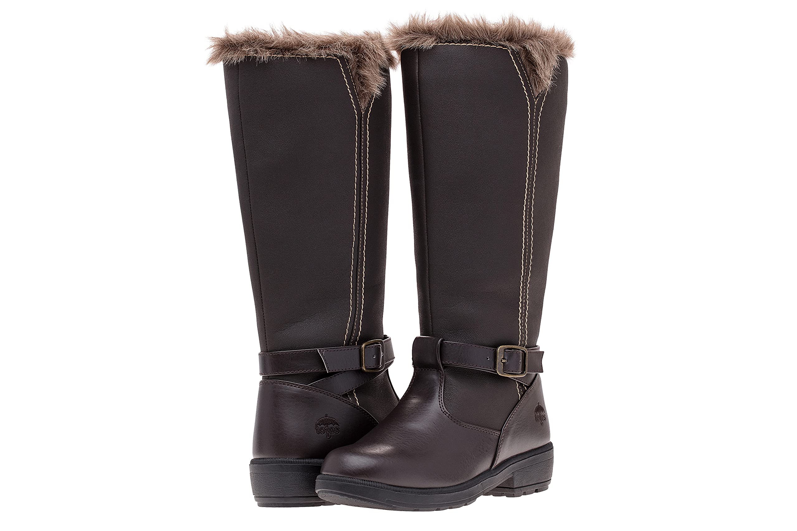 totes womens Boot, Esther Knee High Snow Boot Available in Medium and Wide Width Calf, Brown, 9 US