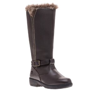 totes womens Boot, Esther Knee High Snow Boot Available in Medium and Wide Width Calf, Brown, 9 US