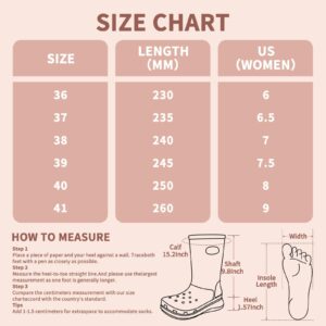 Lezzglt Rain Boots for Women and Men, Comfort Lightweight Cute Rubber Boots, Women's Mid Calf Waterproof Garden Boots, Platform Rubber Chelsea Ankle Adult Soft Rain Shoes and Outdoor Work Shoes