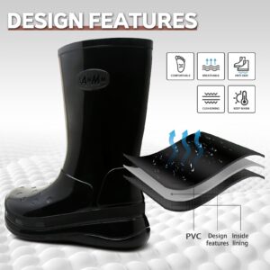 Lezzglt Rain Boots for Women and Men, Comfort Lightweight Cute Rubber Boots, Women's Mid Calf Waterproof Garden Boots, Platform Rubber Chelsea Ankle Adult Soft Rain Shoes and Outdoor Work Shoes