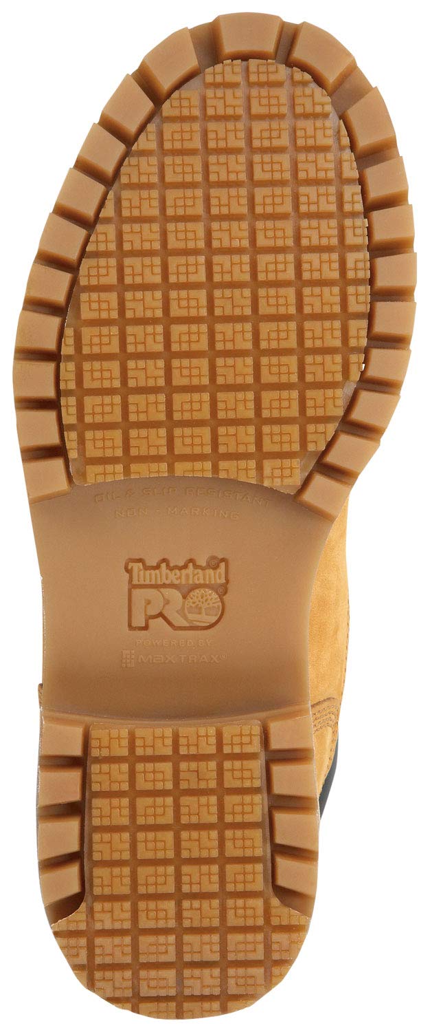 Timberland PRO 8IN Men's, Wheat, Steel Toe, EH, MaxTRAX Slip Resistant, WP Boot (13.0 W)