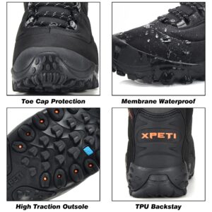 XPETI Men’s Thermator Mid-Rise Waterproof Hiking Boot Insulated Non-Slip Black 9