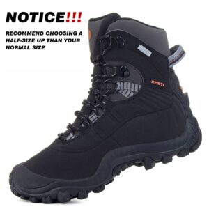 XPETI Men’s Thermator Mid-Rise Waterproof Hiking Boot Insulated Non-Slip Black 9