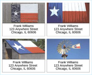 texas flags address labels