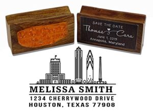 printtoo custom address with texas city deign personalized wood mounted envelope rubber stamp