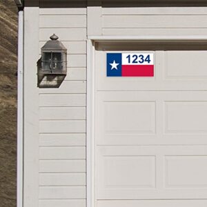 State of Address Texas Flag - Custom House Numbers 12" x 6" (Metal)