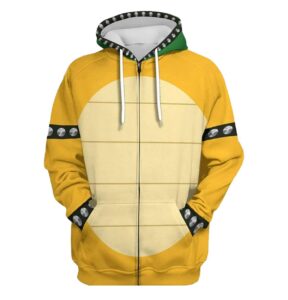 qenuia super brothers peach luigis bowser 3d printed full zip hooded sweatshirt cosplay comics costume for unisex adults