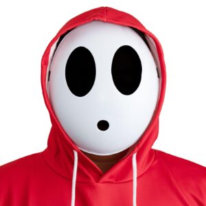 Panamanta Shy Guy Mask for Halloween Cosplay Costume White Mask Halloween Masquerade Props for Kids Men's Game Mask