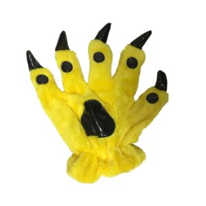 QZERPLAY Unisex Paw Claw Winter Finger Gloves for Halloween Costume Yellow L