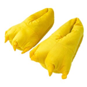 mizhome unisex soft paw claw home slippers animal costume shoes yellow