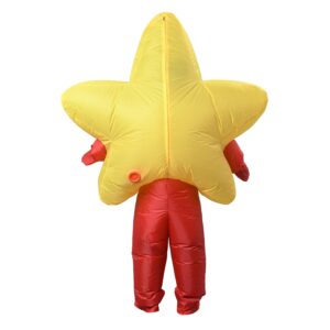 Longteng Five-Point Star Costume Adult Inflatable Costume Men Fancy Dress Halloween Blow Up Suit Cosplay Party (Red)