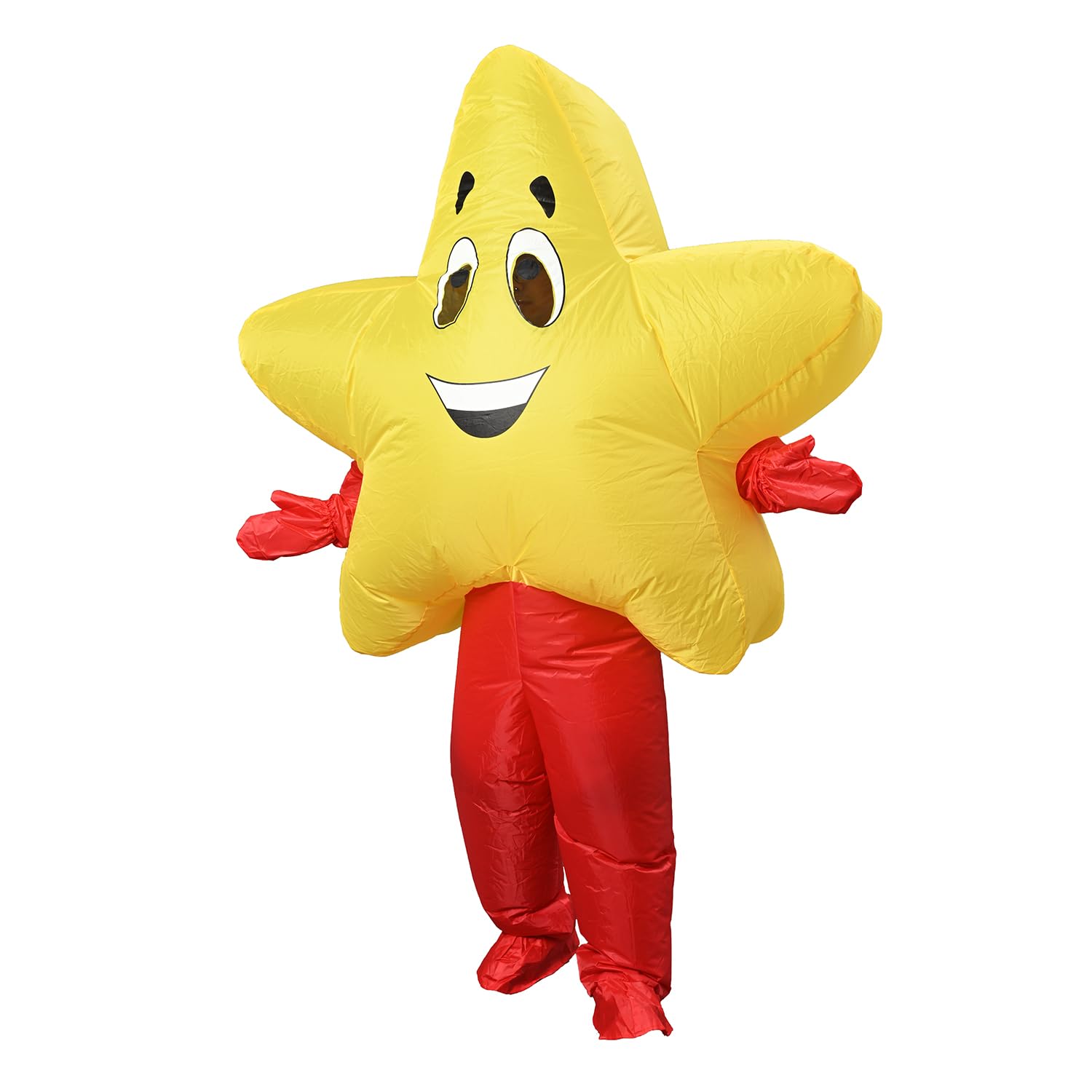 Longteng Five-Point Star Costume Adult Inflatable Costume Men Fancy Dress Halloween Blow Up Suit Cosplay Party (Red)