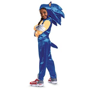 Disguise Deluxe Sonic Costume for Kids, Official Sonic Prime Costume and Headpiece, Size (10-12)