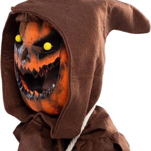 Spooktacular Creations Halloween Scary Scarecrow Pumpkin Bobble Head Costume w/Pumpkin Halloween Mask for Kids Role-Playing (XX-Large(14-16yr))