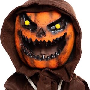 Spooktacular Creations Halloween Scary Scarecrow Pumpkin Bobble Head Costume w/Pumpkin Halloween Mask for Kids Role-Playing (XX-Large(14-16yr))