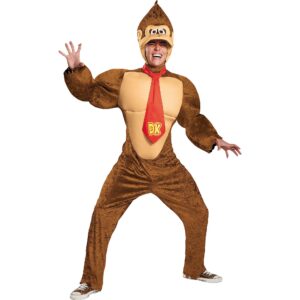 disguise men's super mario donkey kong deluxe costume, brown, x-large