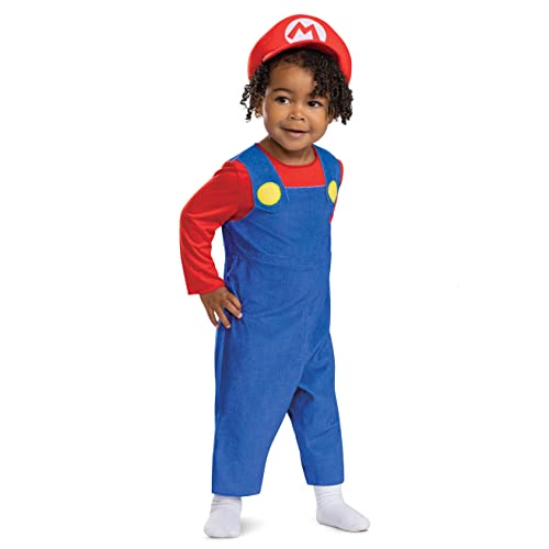 Disguise Infant Mario Costume, Official Super Mario Bros Outfit for Babies, Size (12-18 months)