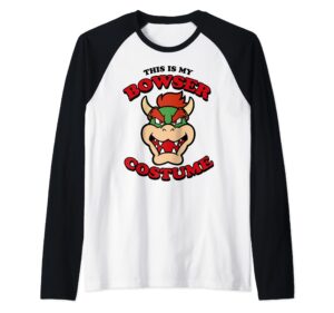 nintendo super mario bowser costume raglan baseball tee