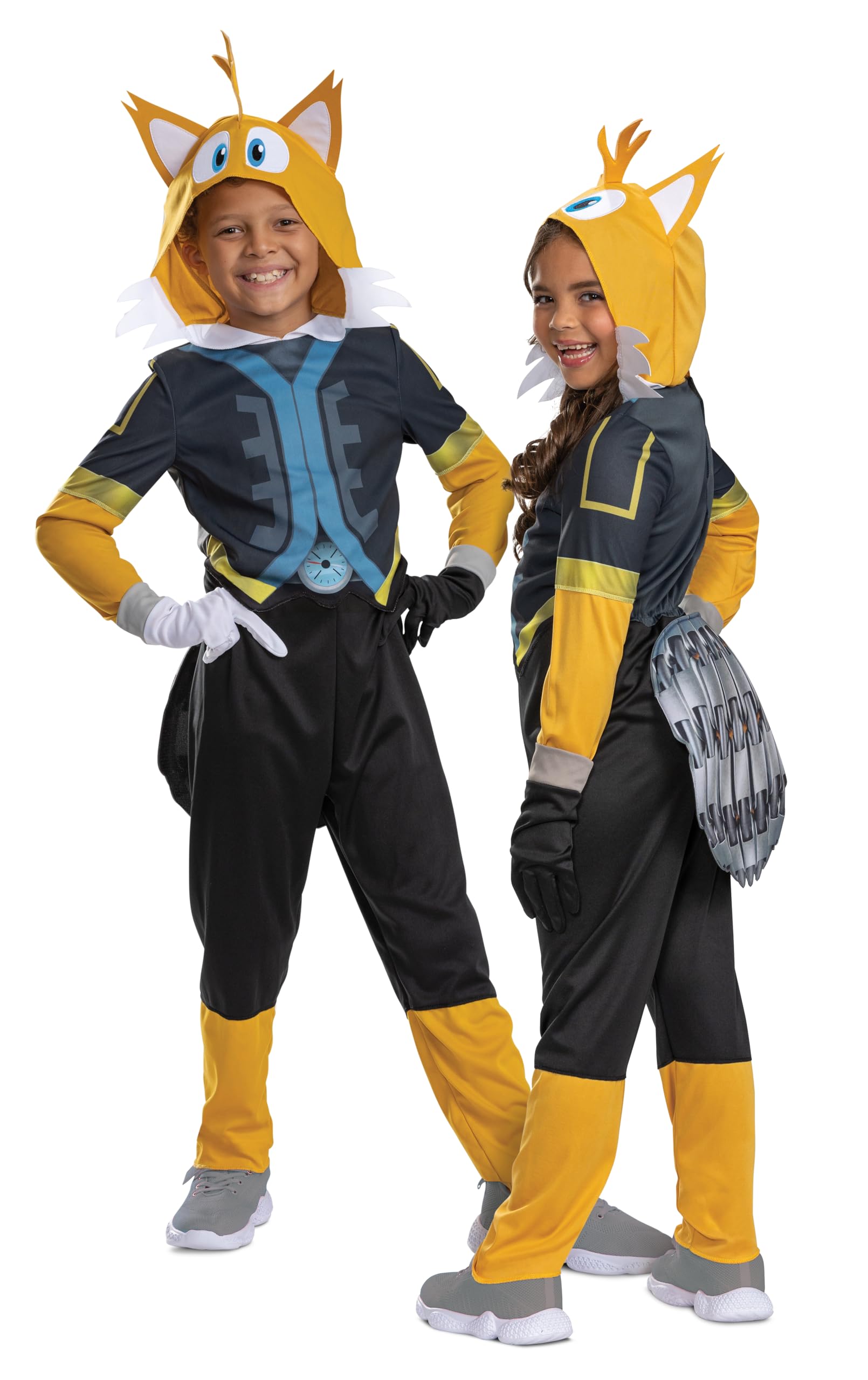 Disguise Tails Costume for Kids, Official Sonic Prime Costume and Headpiece, Size (4-6)