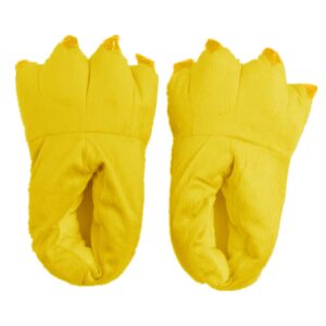 japsom unisex cozy flannel house monster slippers halloween animal costume paw claw shoes yellow m