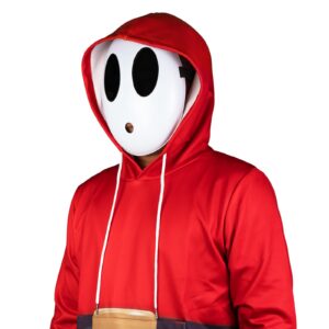 camzezy shy guy mask for halloween cosplay costume full face white mask game cosplay costume props accessories for halloween