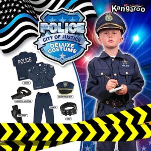 Kangaroo Deluxe Police Costume For Kids I Police Accessories Play Set I 15 Pcs Role Play Cop Costume & Dressup