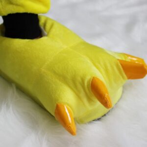 Akanbou Cosplay Monster Paw Plush Slippers Monster Feet Claw Slippers Home Shoes for Adults and Children (Women US 4.5-8.5, Yellow)