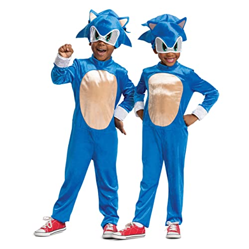 Disguise Sonic the Hedgehog Costume, Official Sonic Movie Costume and Headpiece, Toddler Size Small (2T)