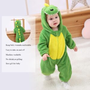 TONWHAR Infant And Toddler Halloween Cosplay Costume Kids' Animal Outfit Snowsuit(4-5T,Green Dinosaur)